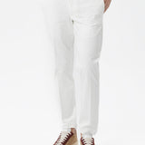 Pantaloni chino Sorrento in cotone stretch con chiusura nascosta panna
