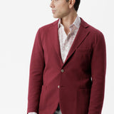 Giacca Taormina decostruita monopetto taglio vivo melanzana