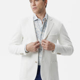 Giacca Taormina decostruita monopetto taglio vivo panna