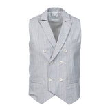 Gilet doppiopetto in cotone goffrato gessato grigio