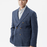 Giacca Venezia doppiopetto in cotone blu