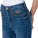 Jeans bootcut cropped in denim scuro