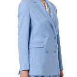 Blazer regular lungo doppiopetto celeste