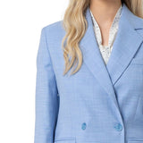 Blazer regular lungo doppiopetto celeste