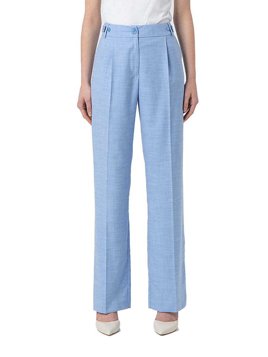 Pantalone linea dritta con vita alta