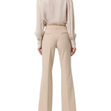 Pantalone chino a zampa beige