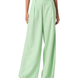 Pantalone chino palazzo con pences menta