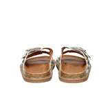Ciabatta con fibbie gioiello leopardato/bianco