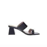 Sandalo doppia fascai in pelle nero