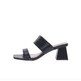 Sandalo doppia fascai in pelle nero