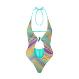 Monokini lurex fantasia geometrica multicolor