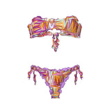Bikini fascia fantasia geometrica multicolor