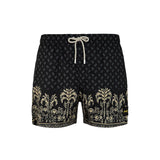 Short beach shorty fantasia palme dorate nero