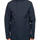 Trench sperica tessuto tecno stretch blu