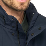 Trench sperica tessuto tecno stretch blu