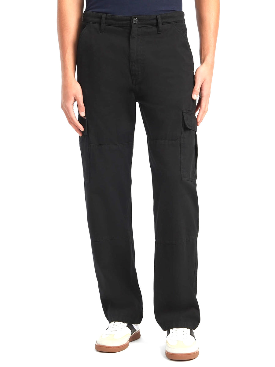 Pantalone chino cargo nero