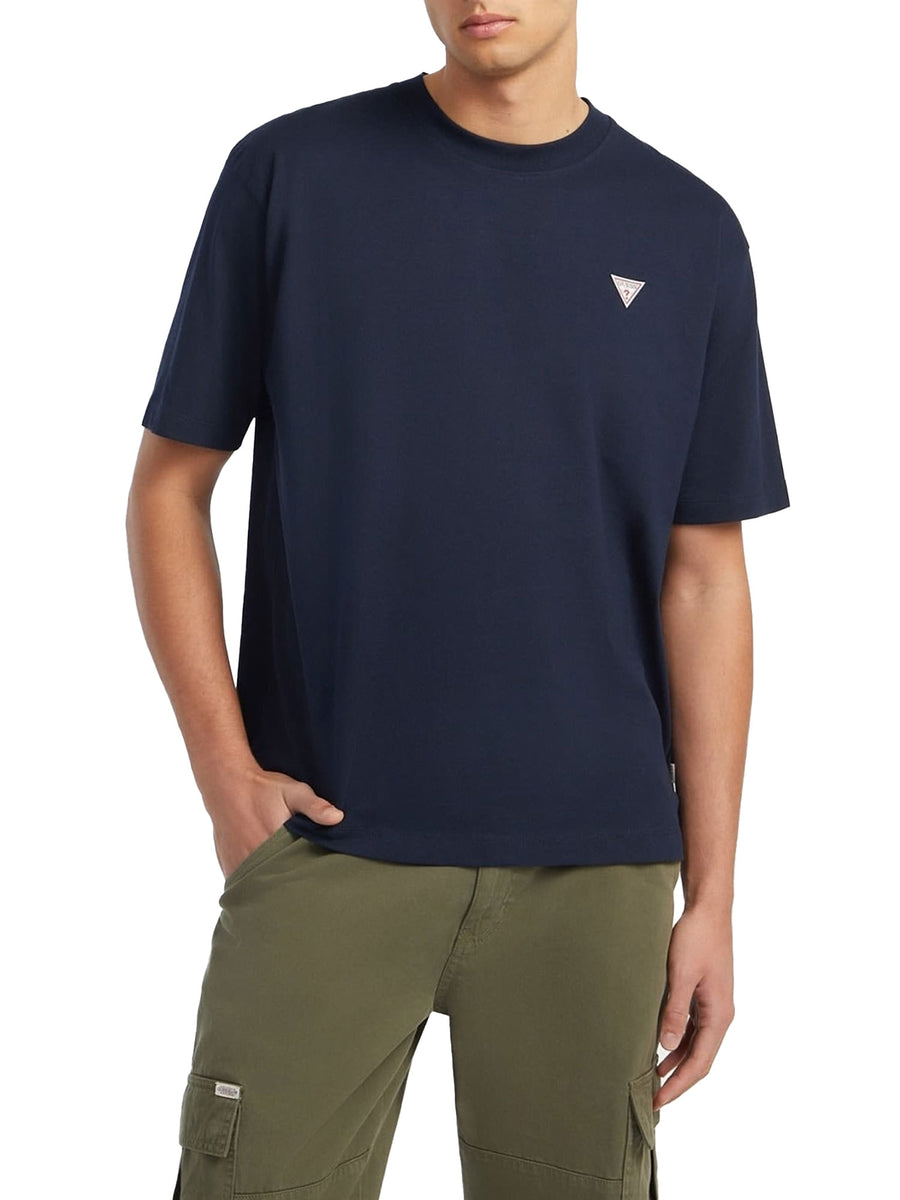 T-shirt maniche corte con mini triangolo blu