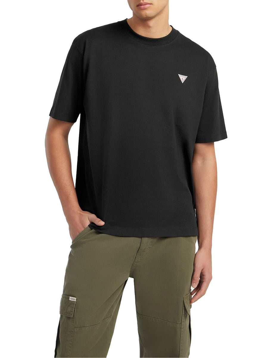 T-shirt maniche corte con mini triangolo nero