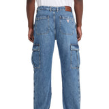 Jeans cargo G17 denim medio