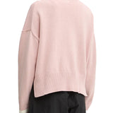 Cardigan varsity con logo ricamato sul petto rosa