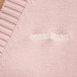 Cardigan varsity con logo ricamato sul petto rosa