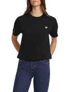 T-shirt manica corta mini logo triangolo nero