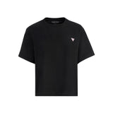 T-shirt manica corta mini logo triangolo nero