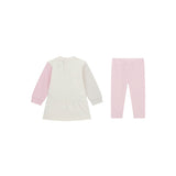 Completo 2 pz neonata felpa e leggings con ricamo orecchie crema