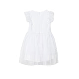 Completo 2 pz neonata abito cerimonia in tulle con panties bianco