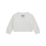 Cardigan neonata con bottoni cerimonia bianco
