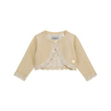 Cardigan neonata con bottoni cerimonia oro