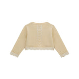 Cardigan neonata con bottoni cerimonia oro