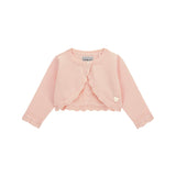 Cardigan neonata con bottoni cerimonia rosa