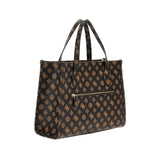 Borsa tote compartment Silvana logo moka