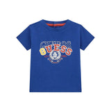 T-shirt neonato con stampa logo university in cotone blu maya