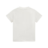 T-shirt neonato con taschino e ricamo teddy bianco