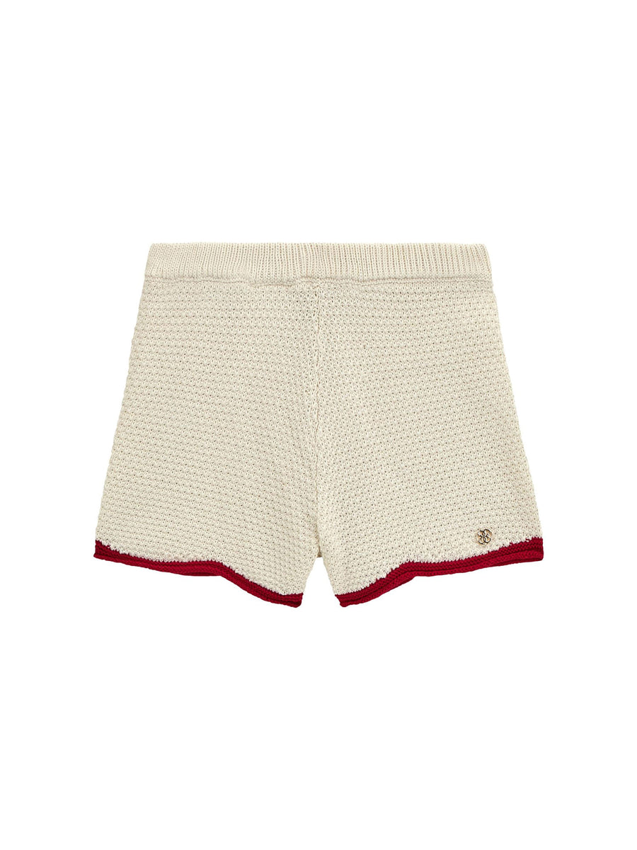 Shorts lavorato panna