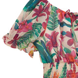 Top con stampa floreale in chiffon fantasia