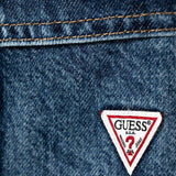 Gonna con elastico in vita logo in denim medio