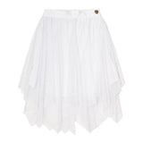 Minigonna mesh in tulle bianco