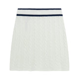 Gonna a trecce in cotone bianco