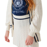 Gonna a trecce in cotone bianco