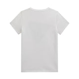 T-shirt logo applicazione strass e paillettes bianco