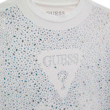 T-shirt logo esplosione strass bianco