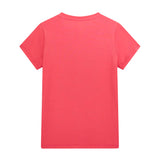 T-Shirt logo applicazione strass fucsia