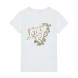 T-shirt stampa loogo triangolo bianca