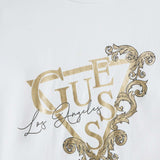 T-shirt stampa loogo triangolo bianca