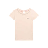 T-shirt applicazione perle rosa