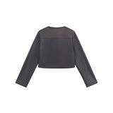 Giacca in ecopelle cropped nero