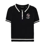 Polo con ricamo logo nero